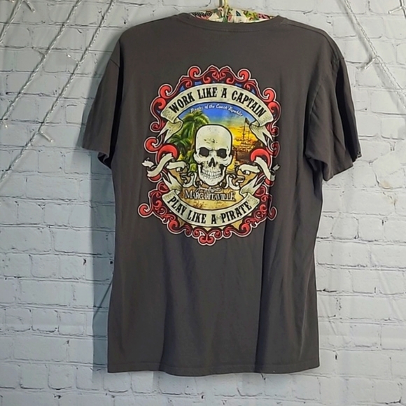 Margaritaville Pirate Pidgeon Forge Tennessee Skull Graphic Print Tshirt Mens M - Picture 7 of 14